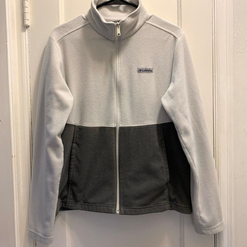 Columbia Womens Benton Springs Full Zip Fleece Jacket Cream Grey Large